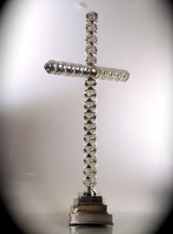 Holy Hands Table Cross. 2005. Sterling, Brass. 24" x 18" x 6". Trinity Presbyterian Church, Atlanta.